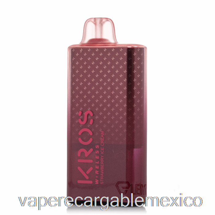 Vape Recargable Kros Wireless 9000 Desechable Helado De Fresa